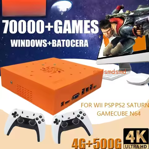 LZAKMR M8 Plug and Play Retro 1037U Game Console 500G HDD 70000+Games For Wii PS2 N64 PSP GameCube N