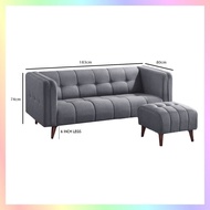 Megan Fabric 3 Seater Sofa With Stool Ottoman / L Shape Modular Sofas