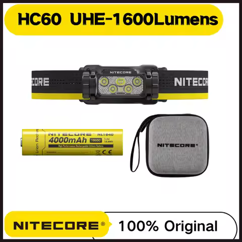 NITECORE HC60 UHE Rechargeable Headlamp Bulit-in 4000mAh Battery Max Runtime 200h Lightweight Headli