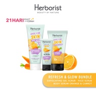 Herborist Paket 3in1 Body Serum+ Exfloating Gel Scrub+ Face Scrub
