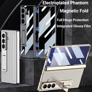 Luxury High Transparent Electroplated Phantong case for Z FOLD 7 fold7 with Tempered glass / Hinge /