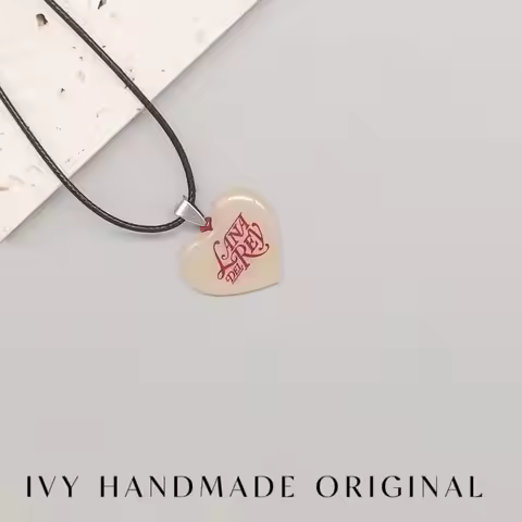 Acrylic Heart Lana Del Rey Necklace Accessories Lana Del Rey Pendant Necklace Custom Jewelry Charms 