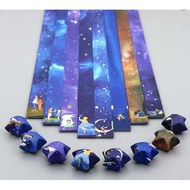 136Pieces Set Colorful Origami Lucky Star Paper Strips Folding Paper Ribbons Craft 星星折纸