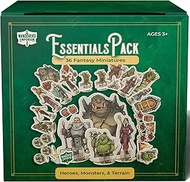 36x Hard Cardboard DND Miniatures + 12x Bases + 6x Inspiration Tokens | Dungeons and Dragons Starter