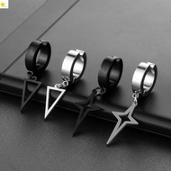 POLOSPORT Cross Clip Earring Geometric Cool Fake Piercing Female Male Drop Earring Non-Piercing Earr