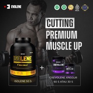 Bundling Cutting Premium Muscle Up EVOLENE Isolene 50 Sachet + Crevolene 150 Gram - 300 Gram
