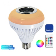 5-7W LED RGB Speaker Bulb Light Dimmable Music Lamp Night 0V with Remote Control, E27 Screw Socket B