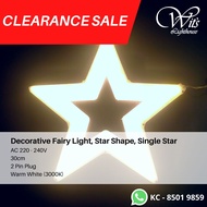 ★Clearance Sale★ LED Fairy Lights Home Decoration Hari Raya Light 30*30 Warm White 3000K 2 Pin Plug Star Shape