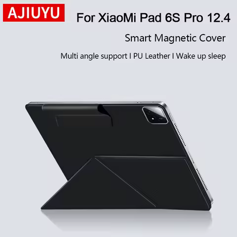 AJIUYU Smart Book Cover for XiaoMi Pad 6S Pro 12.4 inch Magnetic Double-Sided Protective Case for Mi