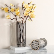 Thickened Light Luxury Gold Irregular Glass Vase Living Room Dining Table Lucky Bamboo Lily Hydroponic Vase Ornaments FZGP