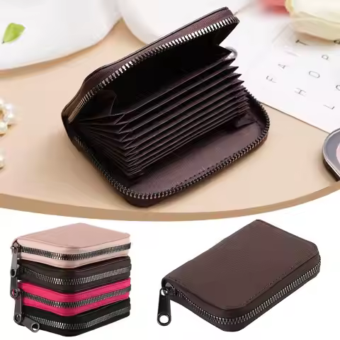 New High-end ID Credit Bank Card Holder With Hasp Wallet Men Anti Rfid Blocking Protected Magic PU L