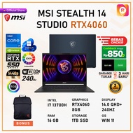 msi stealth 14 studio rtx4060 8gb i7 13700h 16gb 1tb ssd w11 14  qhd+ - laptop ram 16gb