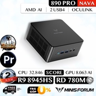 Mini PC Minisforum UM880 UM890 PRO R9 8945HS AMD AI Oculink Gaming Máy Tính Chơi Game 880 R7 8845HS