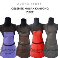 Cooking apron zipper pocketOSCAR zipper/ Waterproof cooking apron/ plain cooking apron/ Waterproof a