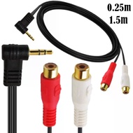Elbow Earphone Male Plug To Double Lotus Mother 3.5mm Male To 2RCA Female Head One Point Two Audio S