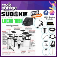 SUDOKU Lucas 10SH Series Full Mesh Electronic Drum Family Pack With Amplifier, Drum Mat, Throne & Ac