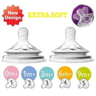 Philips Avent Teat Natural 2 Pcs / Philips Avent Natural Pacifier Baby Milk Bottle Fill 2 / Pacifier Baby Milk Bottle