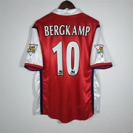 98-99 Arsenal HENRY BERGKAMP High Quality Custom Home Shirt Retro Football Jersey