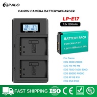 PALO Camera Battery LP-E17 LP E17 With LCD Charger For Canon EOS R8 R10 R50 R100 250D M3 M5 M6 750D 760D T6i T6s 800D 8000D 77D Kiss X8i