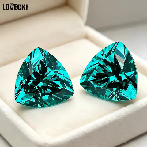 Paraiba Trillion Cut YAG Loose Gemstone Lab Created Yttrium Aluminium Garnet Simulated Lab Diamond E