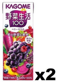 KAGOME - F18414 KAGOME 野菜生活紫色野菜蔬果汁 200ml x (2盒裝)