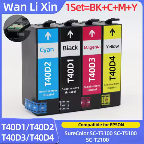 1Set~3Set T40D1 T40D2 T40D3 T40D4 T40D Ink Cartridge Compatible for Epson SureColor SC-T3100 SC-T510
