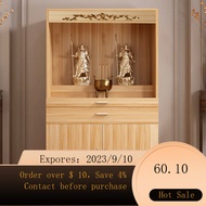 🌈Buddha Niche Clothes Closet Household Buddha Table with Door Altar Buddha Cabinet Economical Buddha Statue Enshrine Set