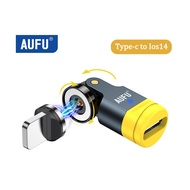 【Solis123】 AUFU 540 Degree Rotating Magnetic Adapter USB to Type-C Charging Cable Magnetic USB C Fem
