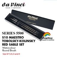 DA VINCI Watercolour Brush Set of 3 with Gift Box Series10 Maestro Tobolsky-Kolinsky Red Sable Da Vi