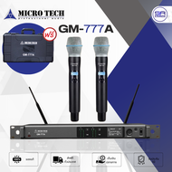 (ใช้โค้ดลดอีก10%) MICROTECH GM-777A ไมโครโฟนไร้สาย รุ่นใหม่ ไมค์ลอยถือคู่ UHF Wireless Microphone ปร