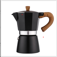 ☕ Happy Life Shop☕  CJ Moka Pot COFFEE เครื่องชงกาแฟสด (ด้ามจับลายไม้) หม้อต้มกาแฟ Mocha Espresso  3/ 6 cup mocha pot ชุดชงกาแฟสด โมก้าพอล ลุงหนวด
