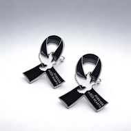 Simple Black Ribbon Brooch Women Men Universal Funeral Chest Flower Memorial Service Emblem