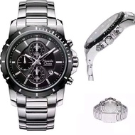 Jam Tangan Pria Original Alexandre Christie Ac 6141 Mc Black Silver