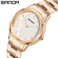 SANDA Watch Women Top Luxury Brand Waterproof Ladies Fashion Ladies Stainless Steel Casual Wristwatch Quartz Clock