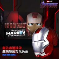 Jarvis Iron Man 5หน้ากากไฟฟ้าสำหรับเด็กชุดหูฟัง Seluruh Wajah สำหรับผู้ใหญ่สวมใส่ได้วิกผมและหน้ากากส