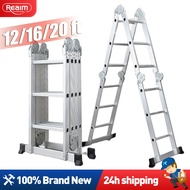 Ladder Foldable Aluminum Heavy Duty 12FT/16FT/20FT Anti-slip Foot mats Multipurpose step Ladder