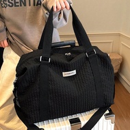 1pc Extra Large Capacity Foldable Lightweight Portable Luggage Bag, Fashionable Polyester Color Bloc