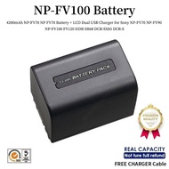 4200mAh NP FV70 NP FV70 Battery   LCD Dual USB Charger for Sony NP FV70 NP FV90 NP FV30 NP FV100 FV1