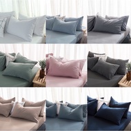 Pillow Case Japanese Minimalist Style Plain Color Pillow Protector Pillow Cover 48x74cm