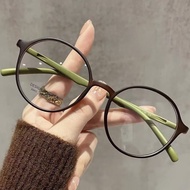 -1.00~-4.50 Myopia Korean Style Glasses Round Frame Eyeglasses Replaceable Lens Anti Radiation Eyegl