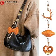 CHINK Simulated Food Keychain, PVC Alkaline Water Bread Key Ring, Novelty Hand Croissant Model Simul