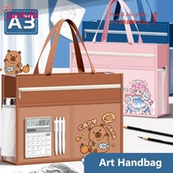 JUSTODO A3 Tutorial Bag, Canvas A3 Canvas Art Bag,  Plus Size Zipper Design Large Capacity File Bag 