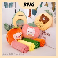 BNG Pillow With Blanket Multifunction Cartoon fruits Pillow With Blanket Hand Warmer 3 in 1 Car-Airc