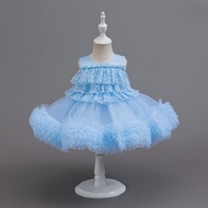Baby Pink Cute Baby Dress First Christmas Party Ball Dress Mesh Lace Baby Princess Dress 0-4 Year Ol