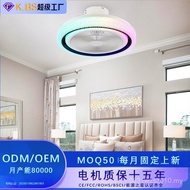 Ceiling Light Music Fan Light Music RGB Atmosphere led Bluetooth Colorful Bedroom Fan Light Cross-Bo
