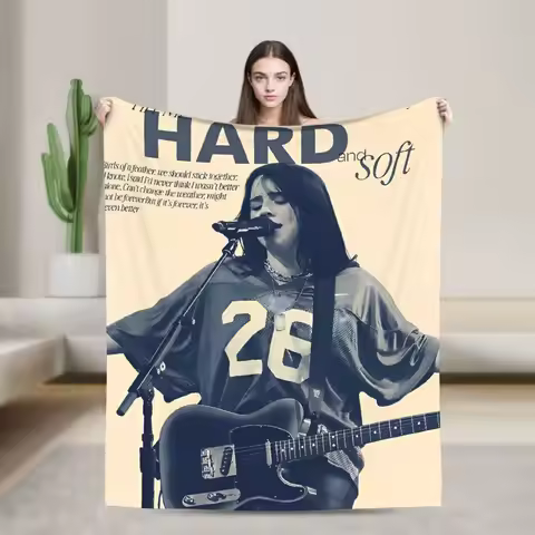 Travel Flannel Throw Blanket Hit Me Hard and Soft 2025 E-eilishes For Outdoor Super Warm Customized 