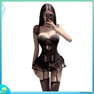 baju tidur wanita seksi menggoda pakaian tidur lacy Sexy sling jumpsuit, piyama renda besar di dada 