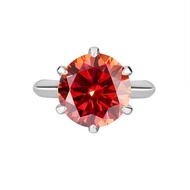 JIUya PT950 Platinum Six-Claw Moissanite Engagement Ring 5 Carat Classic Crown Women's Jewelry