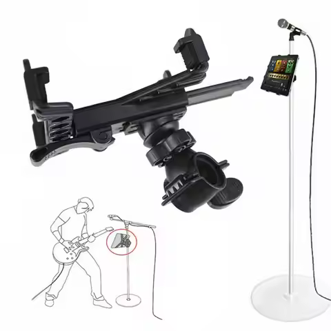 New Music Microphone Stand Holder Mount For 7-11" Tablet