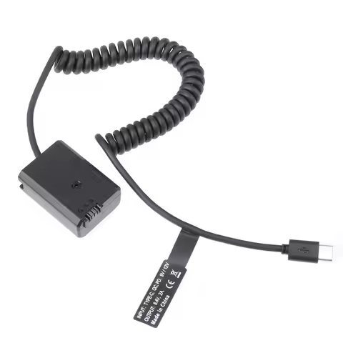 USB Type-C Power Adapter Cable Decoded NP-FW50 Dummy Battery for Sony ZV-E10 A7 A7R A6500 DSC-RX10 A